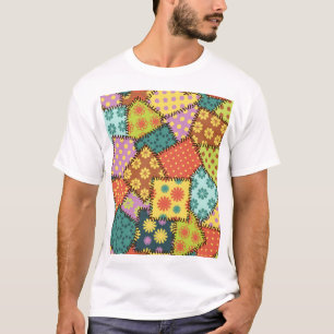 Eclectic Patchwork: Diverse Pattern Mix T-Shirt