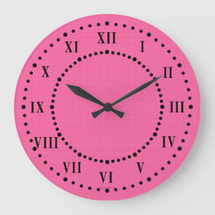 Eclectic Pink Satin Look Roman Numeral Wall Clock