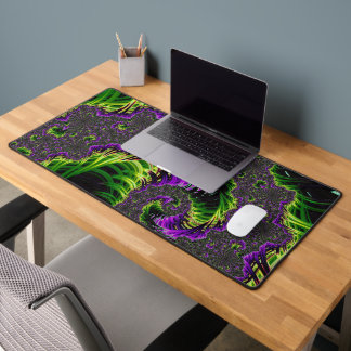 Eclectic Psychedelic Spiral Fractal Abstract Art Desk Mat