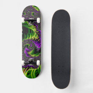 Eclectic Psychedelic Spiral Fractal Abstract Art Skateboard