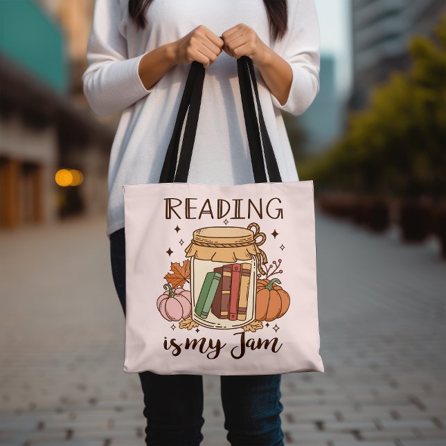 Eclectic Reading Is My Jam Book Lover Fall Tote Bag (Creator Uploaded)