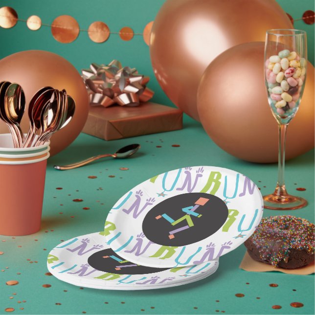 Eclectic RUN Runner Colourful Paper Plates (Multi)