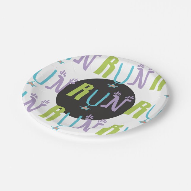 Eclectic RUN | Runner themed Paper Plate (Angled)