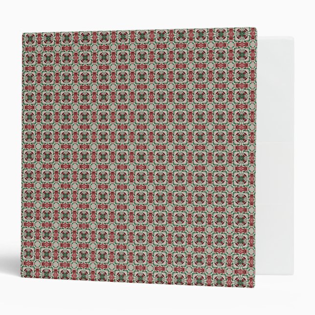 Eclectic Rustic Grungy Muted Christmas Pattern Binder (Front/Inside)