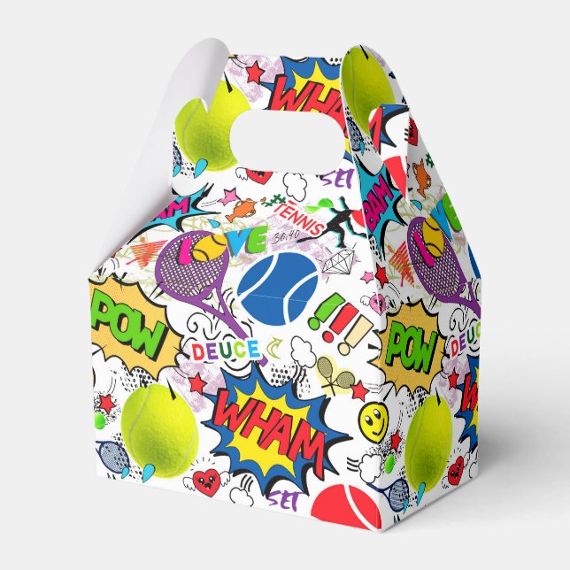 😍🤩Eclectic tennis🎾 pattern Favor Box (Front Side)