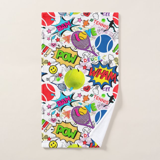 😍🤩Eclectic tennis🎾 pattern  Hand Towel (Hand Towel)