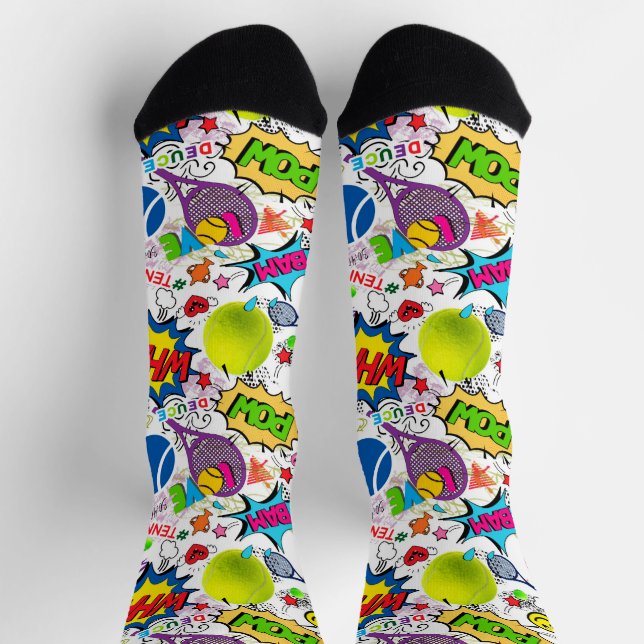 😍🤩Eclectic tennis🎾 pattern  Socks (Top)