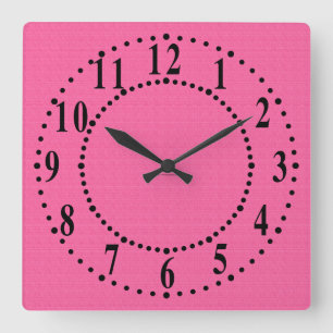 Eclectique rose Satin Look Horloge murale