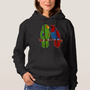 Eclectus Parrot Adorable Couple Birds Cute Drawing Hoodie