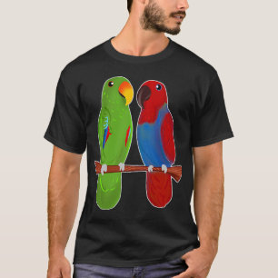 Eclectus Parrot Adorable Couple Birds Cute Drawing T-Shirt
