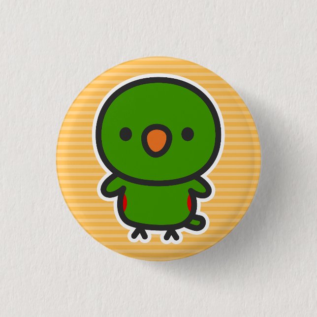 Eclectus Parrot / Male 1 Inch Round Button (Front)