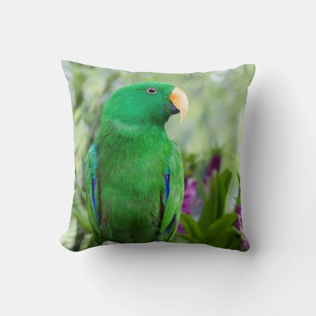 Eclectus Parrot Male Throw Pillow (Front)