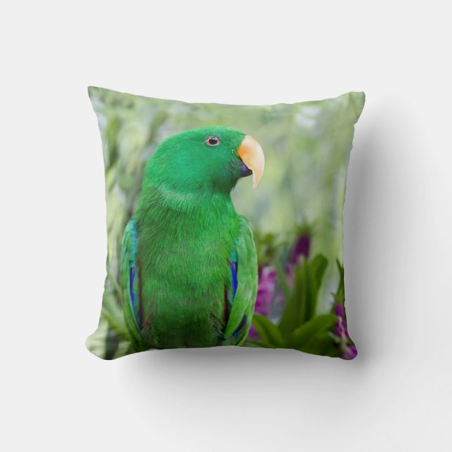 Eclectus Parrot Male Throw Pillow (Front)