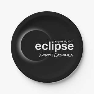 eclipse 2017 North Carolina Paper Plate