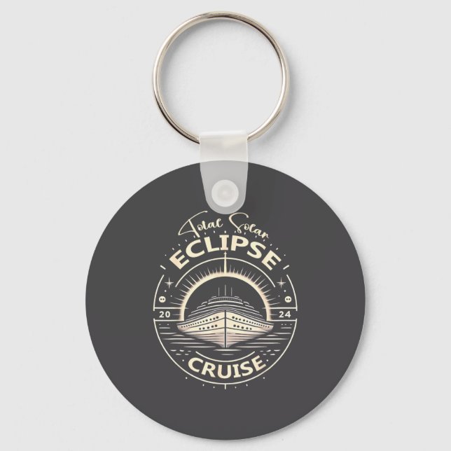 Eclipse 2024 Cruise Funny Total Solar Eclipse  Keychain (Front)