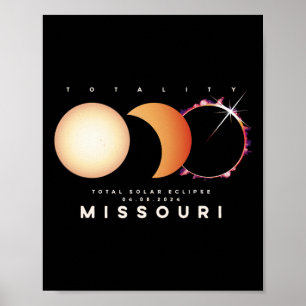 Eclipse 2024 Missouri Total Eclipse Astronomy Grap Poster