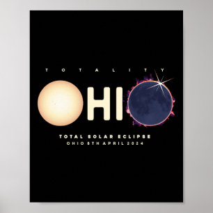Eclipse 2024 Ohio Total Eclipse Astronomy Graphic  Poster