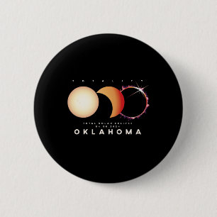 Eclipse 2024 Oklahoma Total Eclipse Astronomy Grap 2 Inch Round Button