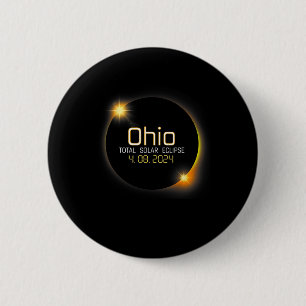 Eclipse 2024 Shirt State Ohio Total Solar Eclipse  2 Inch Round Button