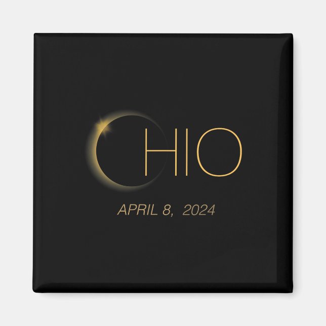 Eclipse 2024 Shirt Total Solar Eclipse State Ohio  Magnet (Front)