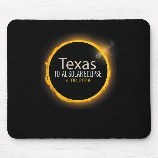 Eclipse 2024 Shirt Total Solar Eclipse State Texas Mouse Pad (Front)