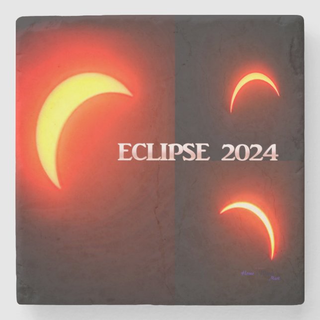 Eclipse 2024 stone coaster (Front)