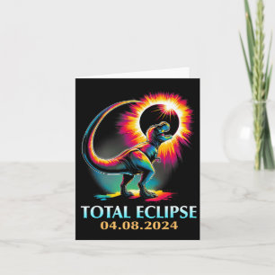 Eclipse 2024 Total Solar Eclipse T Rex Dinosaur Card