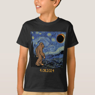 Eclipse Bigfoot Starry Night Sasquatch Men Women K T-Shirt