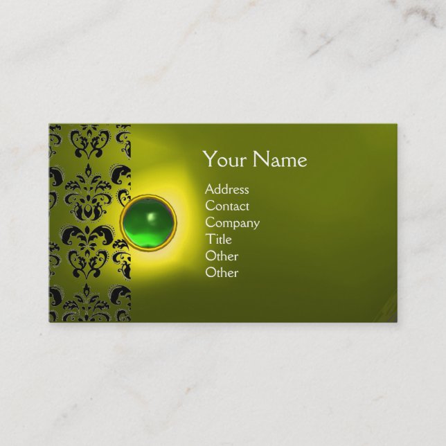 ECLIPSE DAMASK GEM  MONOGRAM BUSINESS CARD (Front)
