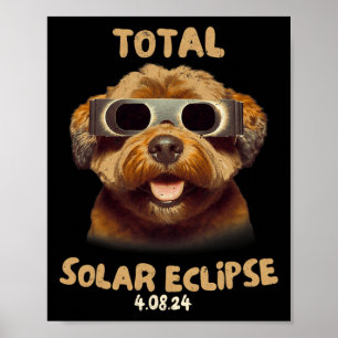 Eclipse Dog Wearing Solar Eclipse Gles Poster