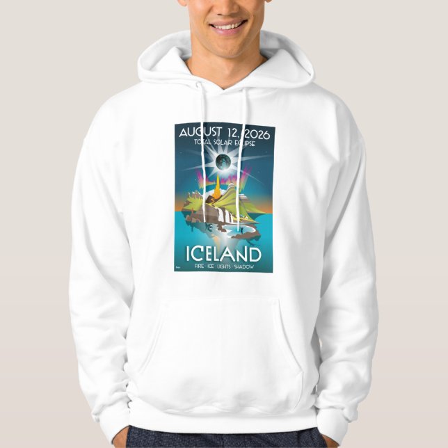 Éclipse en Islande 2026 - sweat à capuche  (Devant)