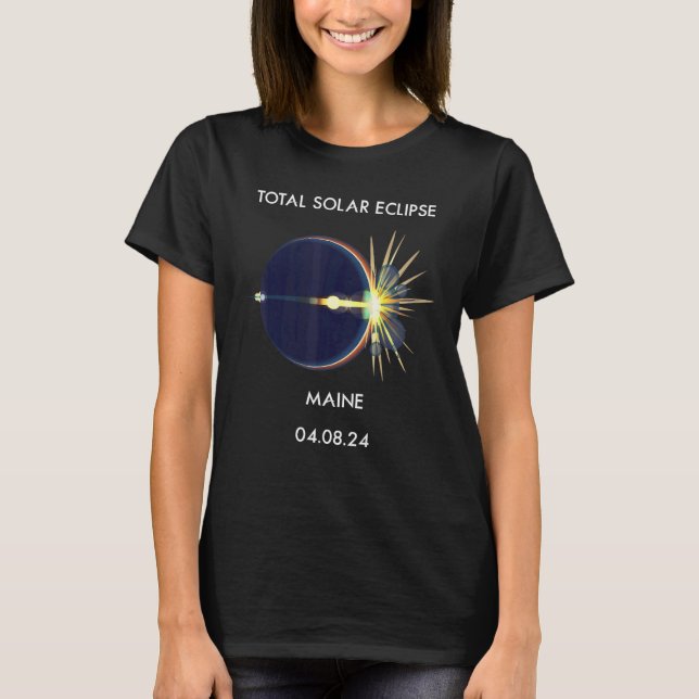 Eclipse Flare 04 08 24 Total Solar Eclipse Maine 2 T-Shirt (Front)