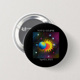Eclipse Flare 04.08.24 Total Solar Eclipse USA 2 Inch Round Button