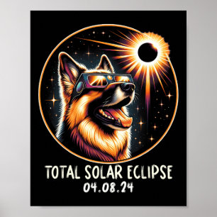 Eclipse German Shepherd Wearing Gles April 8 2024 Poster