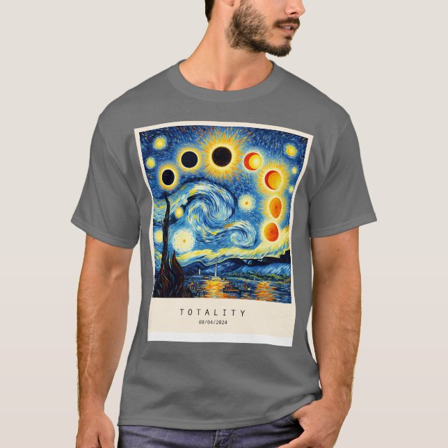 Eclipse in Van Gogh Style T-Shirt (Front)