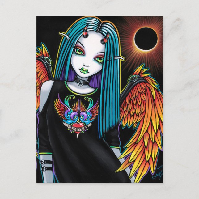 Eclipse Little Rainbow Devil Angel Postcard (Front)