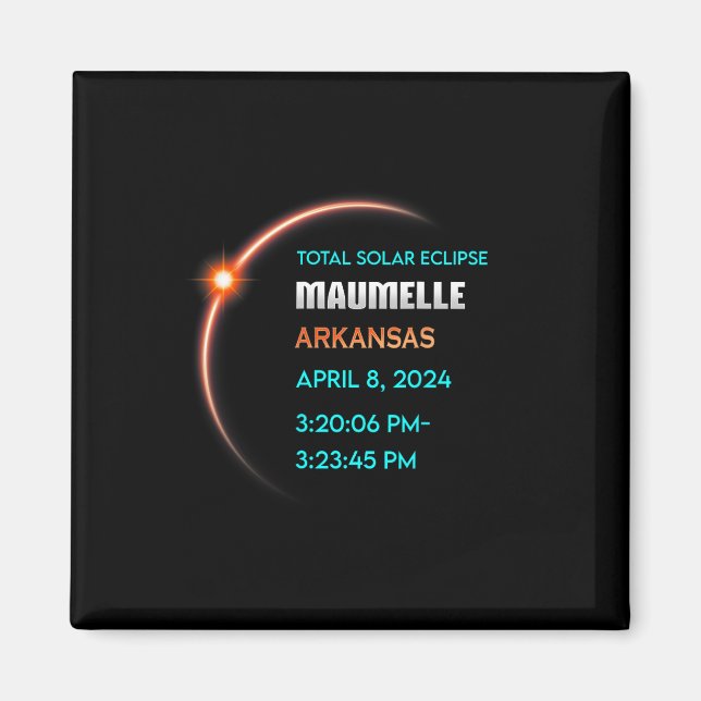 Eclipse Maumelle Arkansas Total Solar Eclipse 2024 Magnet (Front)