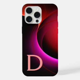 ECLIPSE MONOGRAM Black Violet Pink Red Swirls iPhone 15 Pro Max Case