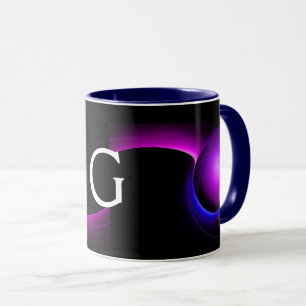 ECLIPSE MONOGRAM Pink Purple Blue Black Fractals Mug