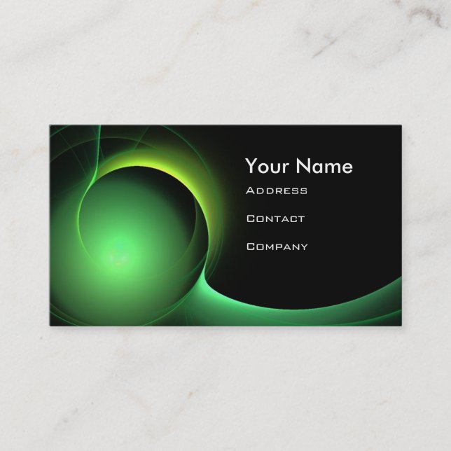 ECLIPSE MONOGRAM Vibrant black green Business Card (Front)