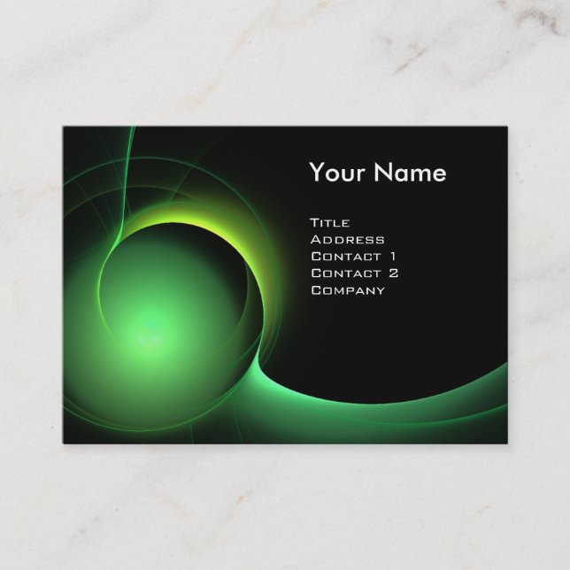 ECLIPSE MONOGRAM Vibrant black green Business Card (Front)