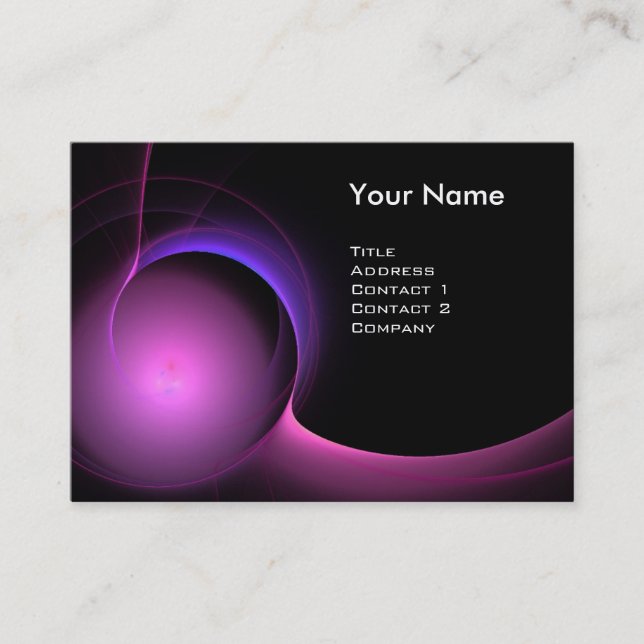 ECLIPSE MONOGRAM Vibrant black purple Business Card (Front)