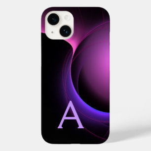 ECLIPSE MONOGRAM Vibrant black purple Case-Mate iPhone 14 Case