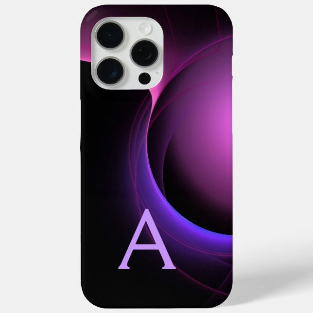 ECLIPSE MONOGRAM Vibrant black purple Case-Mate iPhone Case (Back)
