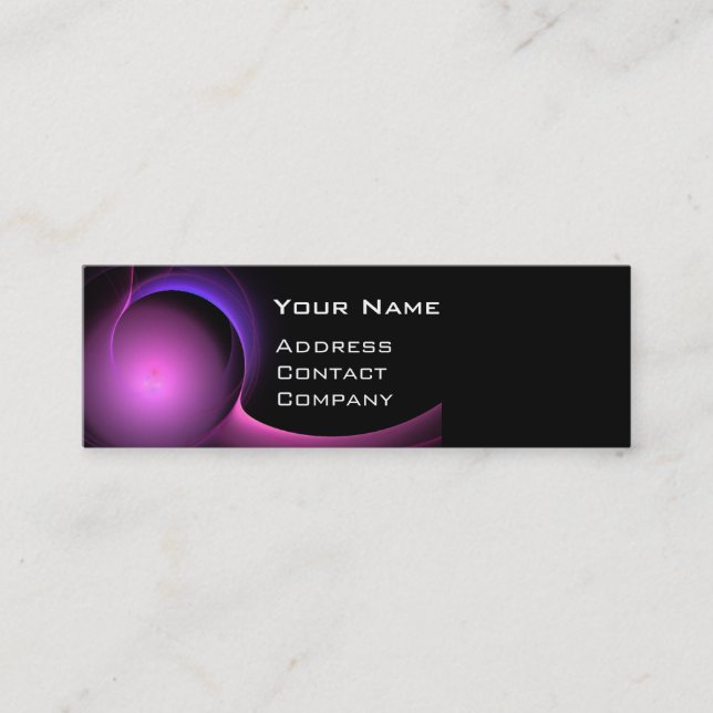 ECLIPSE MONOGRAM Vibrant black purple Mini Business Card (Front)