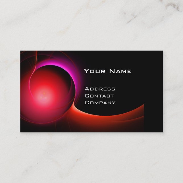 ECLIPSE MONOGRAM Vibrant black red Business Card (Front)