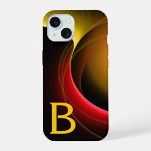 ECLIPSE MONOGRAM Vibrant black yellow iPhone 15 Case