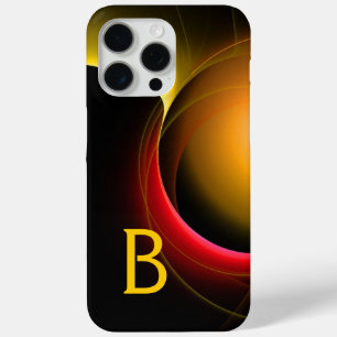 ECLIPSE MONOGRAM Vibrant Black Yellow Red Swirls iPhone 15 Pro Max Case