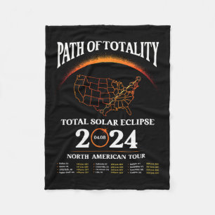 Eclipse Path Of Totality Solar Eclipse April 8 202 Fleece Blanket