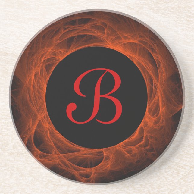 Eclipse Series-1-Red Fractal coaster--1 of Coaster (Front)